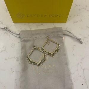 Kendra Scott Gold Geometric Earrings with bag and box. Gift Ready!